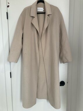 Rebecca Minkoff Neutral Beige Long Wool Trench Coat